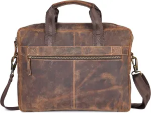 Real Leather Messenger Bag - Briefcase Duffel Bag- Laptop Bag Shoulder Bag for College