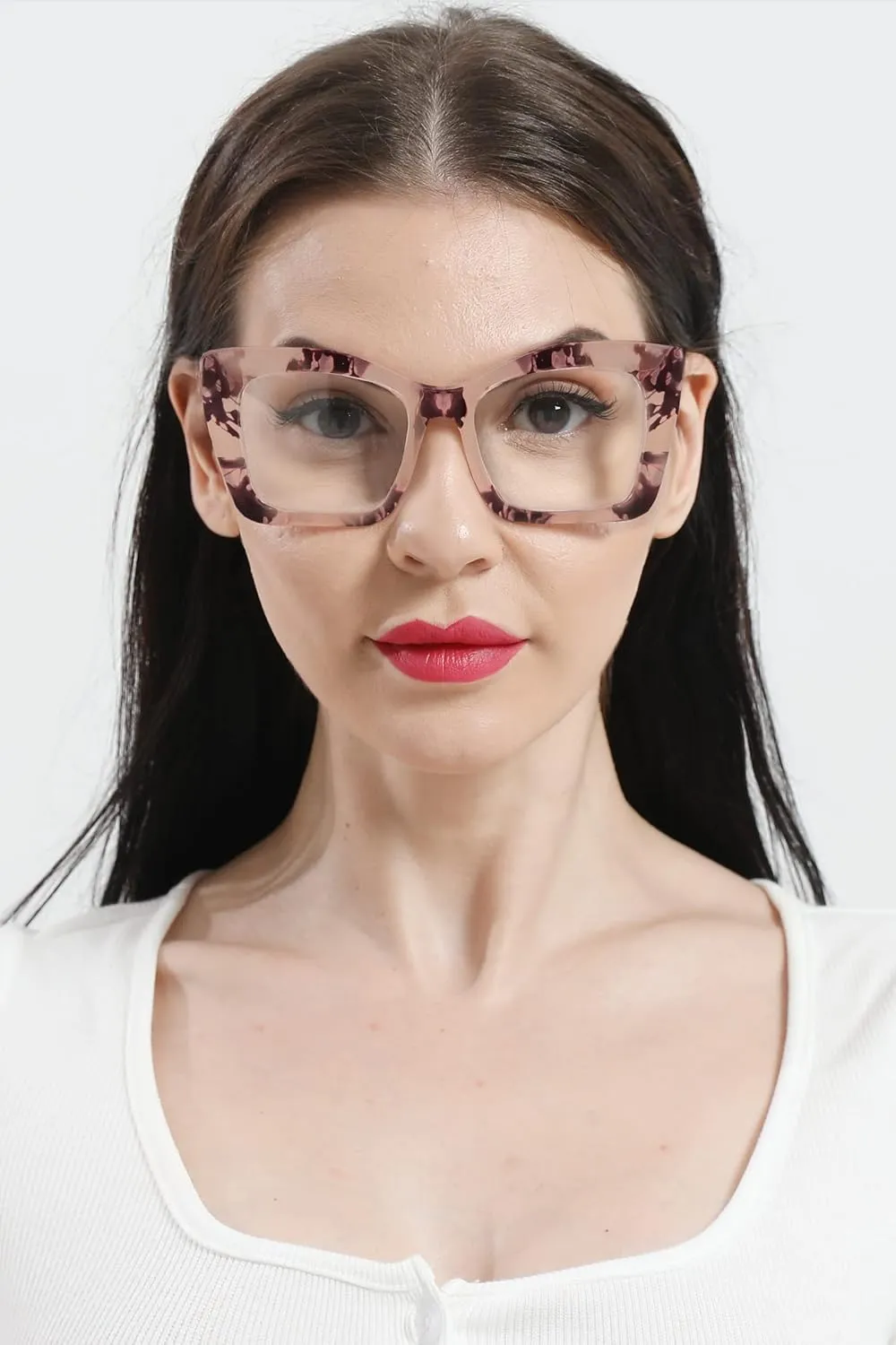REAVEE Oversized Square Reading Glasses Oprah Style for Women, Blue Light Blocking Large Frame Computer Readers Spring Hinge