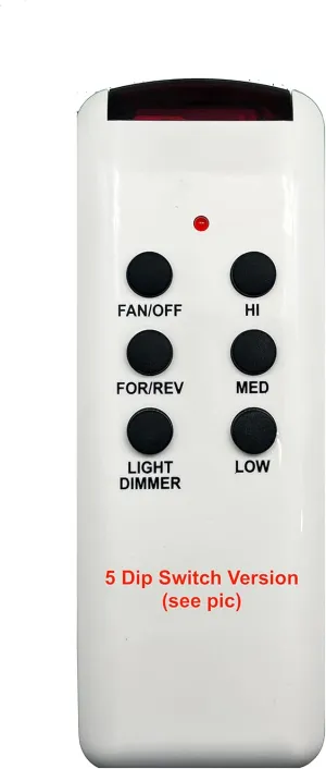 Replacement for Casablanca Ceiling Fan Remote Control CHQ8BT7053T (5 dip switches)