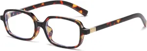 Retro Rectangle Glasses for Women Men Small Square Blue Light Blocking Glasses Vintage Eyeglasses
