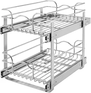 Rev-A-Shelf 21 in Chrome Two-Tier Wire Baskets