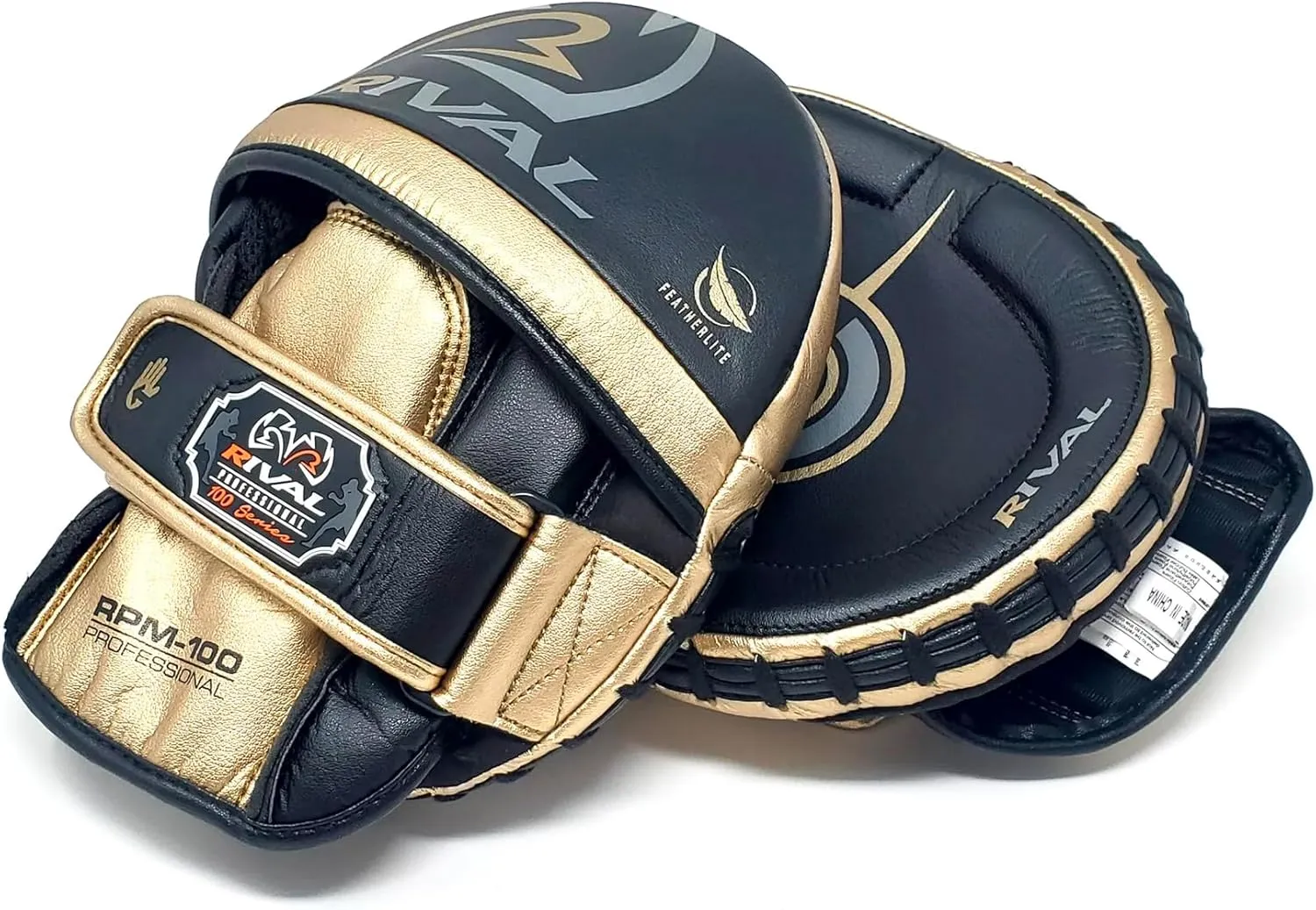 RIVAL Boxing RPM100 Professional Punch Mitts - Pre-Curved Ergonomic Design, Angled Hook and Loop Wrist Strap, and Soft Inner Lining