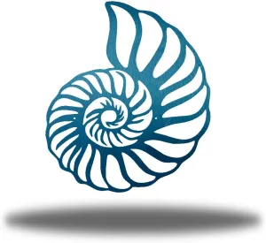 Riverside Designs Nautilus Shell Coastal Beach Metal Steel Wall Art | Made in USA | Multiple Colors and Sizes (12", Teal)