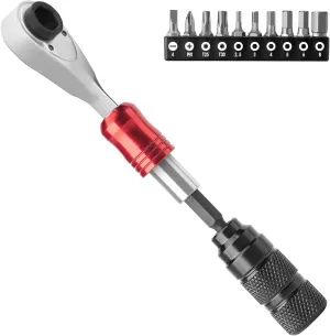 ROCKBROS 1/4-Inch Ratchet Socket Wrench Set, 2.5-8mm Allen Hex Wrench for Bike Maintenance Including Allen&Torx Sockets Set for Road and Mountain Bikes