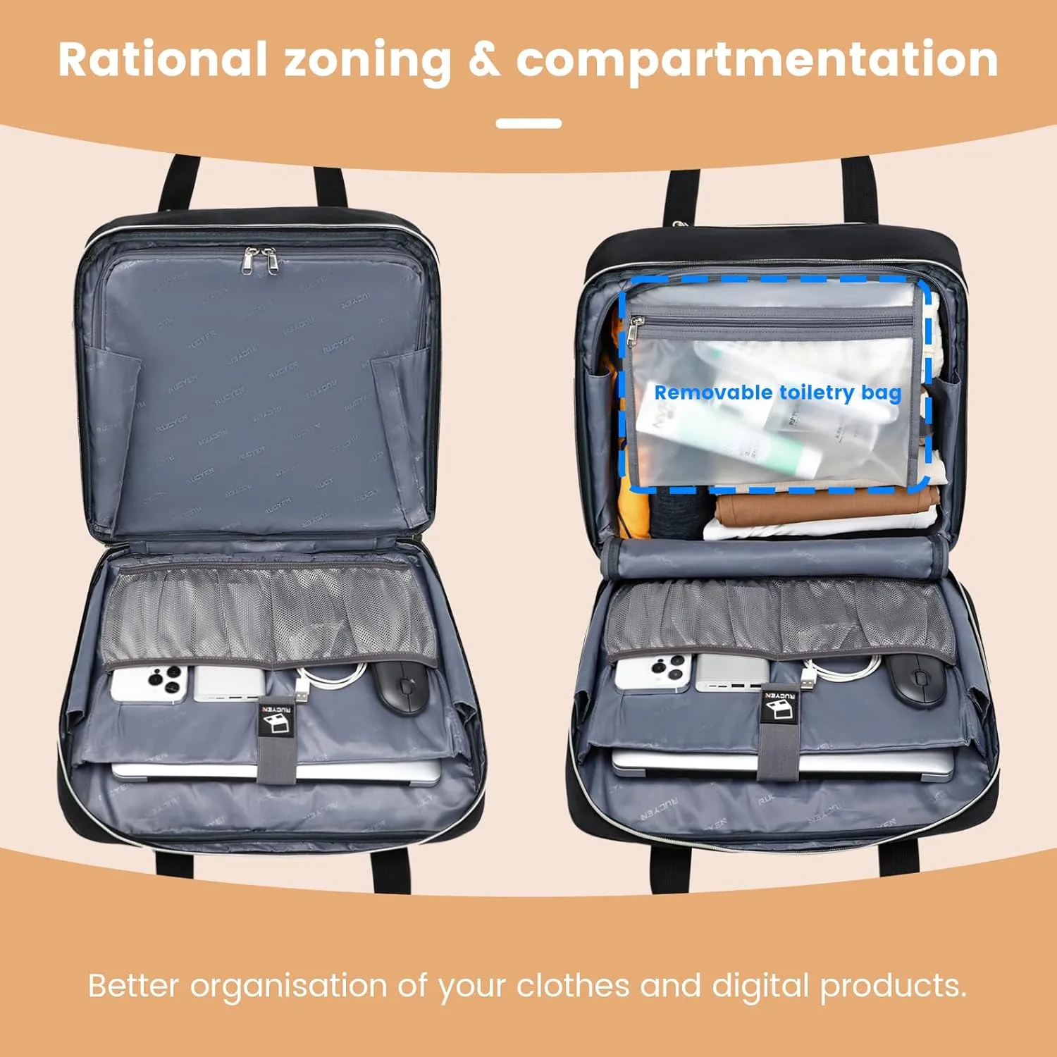 Rolling Laptop Bag,Rolling Briefcase for Men & Women,Laptop Briefcase on Wheels,Carry On Bag for Business Travel