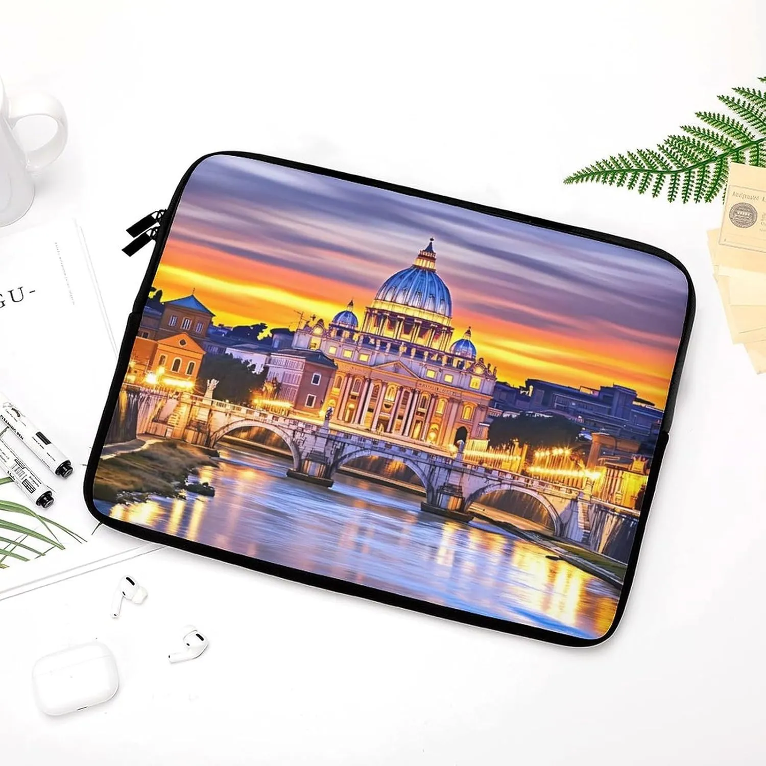 Rome Italy Laptop Case Sleeve Bag 13inch Durable Shockproof Protective Computer Carrying Cover Briefcase