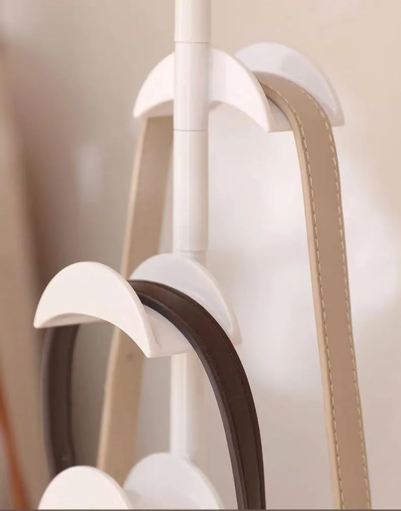Rotating Closet Organizer with 4 Hooks - Space-Saving Purse Hanger for Handbags, Scarves, Belts