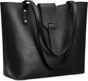 S-ZONE Genuine Leather Tote Bag for Women with Purse Organizer Large Shoulder Handbags Work
