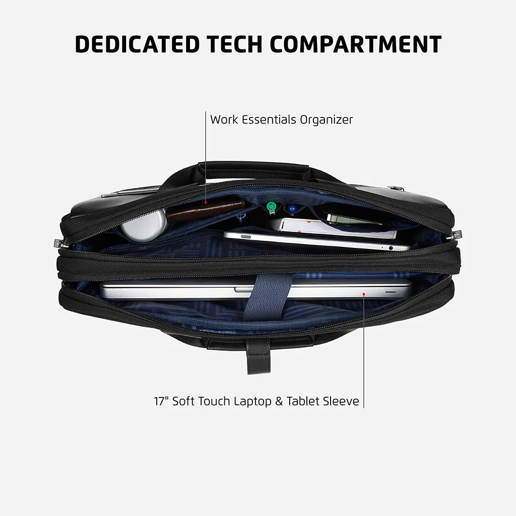 Safari Crest Messenger Bag with Dual compartments - Black