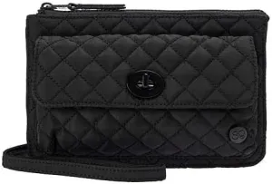 Samantha Brown To-Go RFID Quilted Crossbody Wallet (Black)