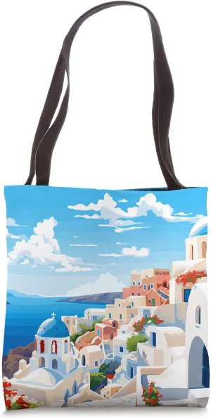 Santorini Greece Summer Afternoon Greek Theme Art Tote Bag