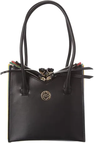 Sara Battaglia Tati Toy Leather Tote, Black