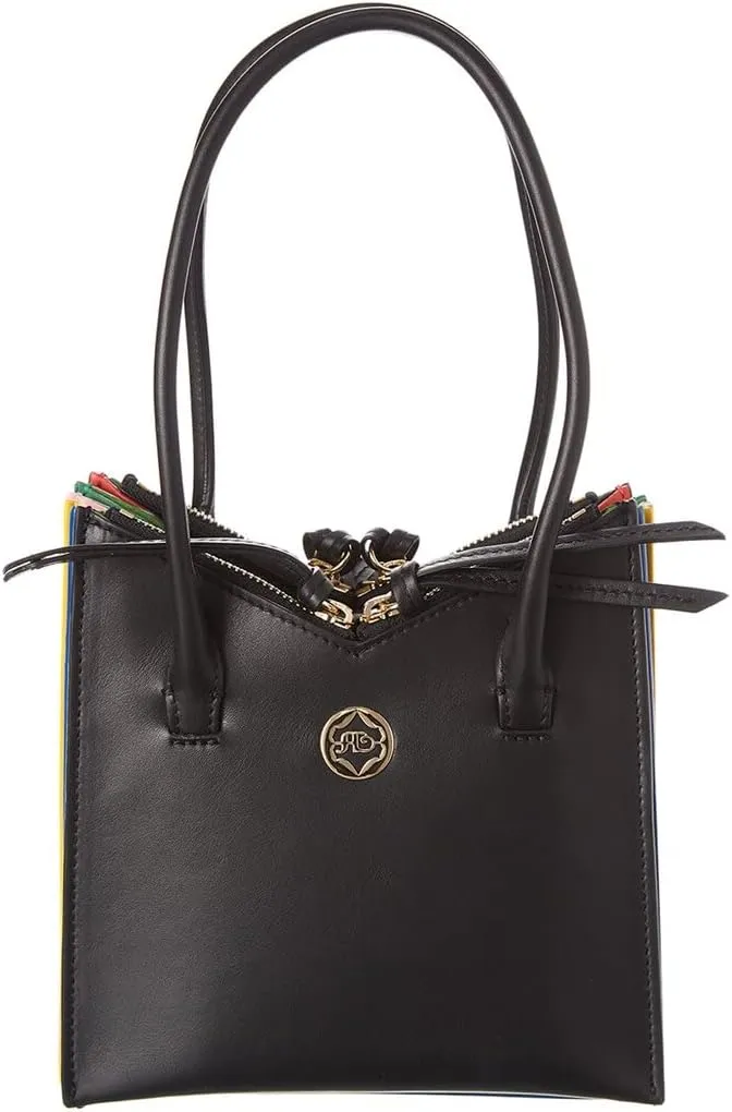 Sara Battaglia Tati Toy Leather Tote, Black