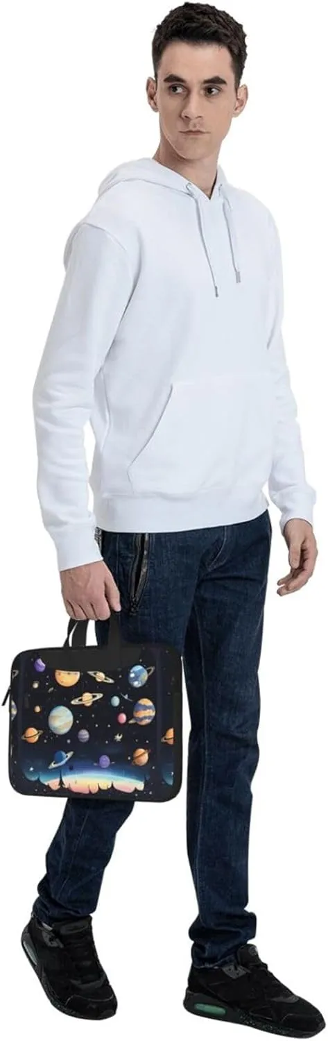 Saturn Jupiter Earth Shockproof Portable Shoulder Laptop Bag For Daily Work Business Meetings