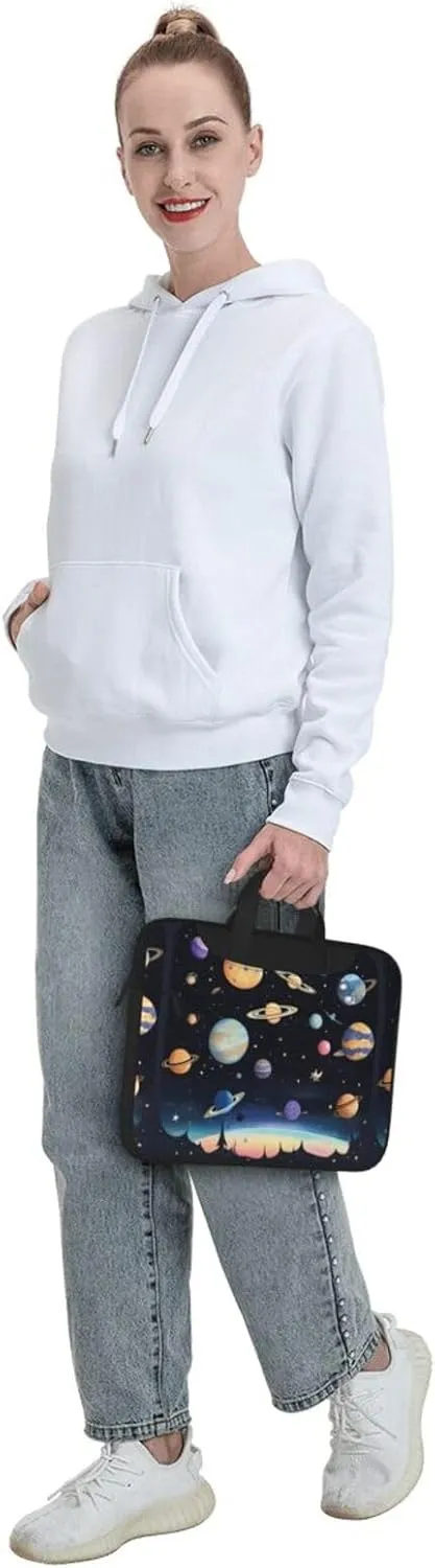 Saturn Jupiter Earth Shockproof Portable Shoulder Laptop Bag For Daily Work Business Meetings