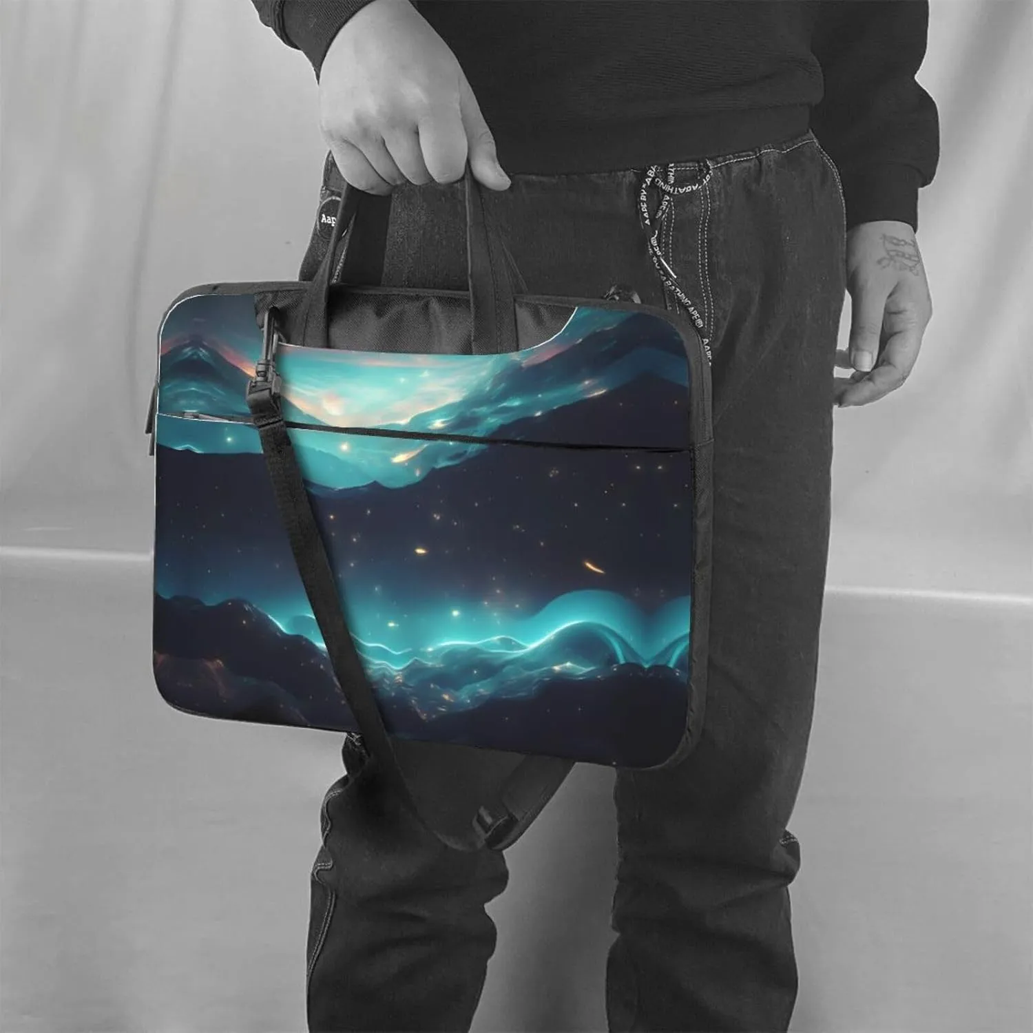 Science Fiction Stars Prints Laptop Bag - with Soft Interior, Multiple Pockets - Ideal for Men, Travel and Business