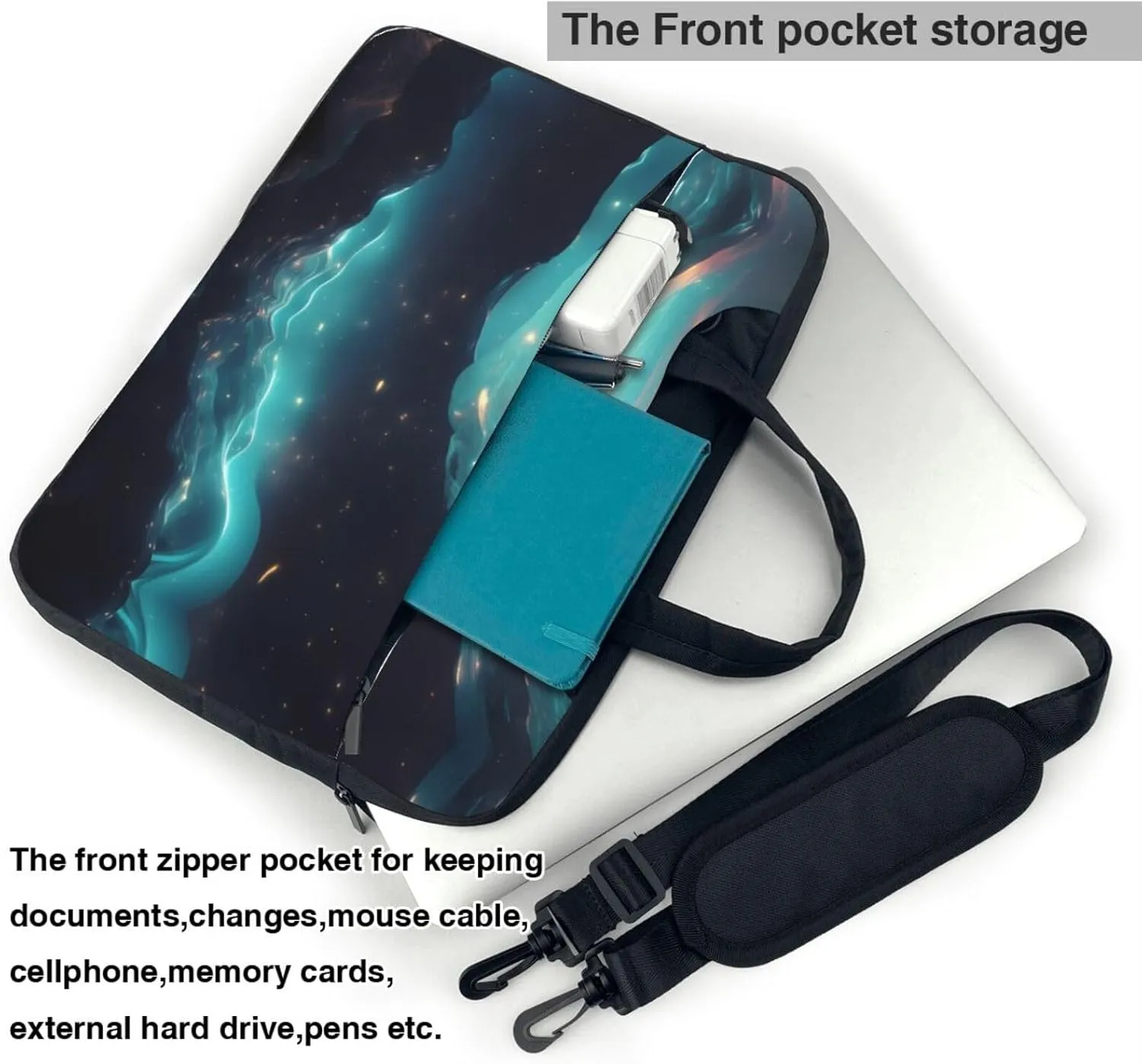 Science Fiction Stars Prints Laptop Bag - with Soft Interior, Multiple Pockets - Ideal for Men, Travel and Business