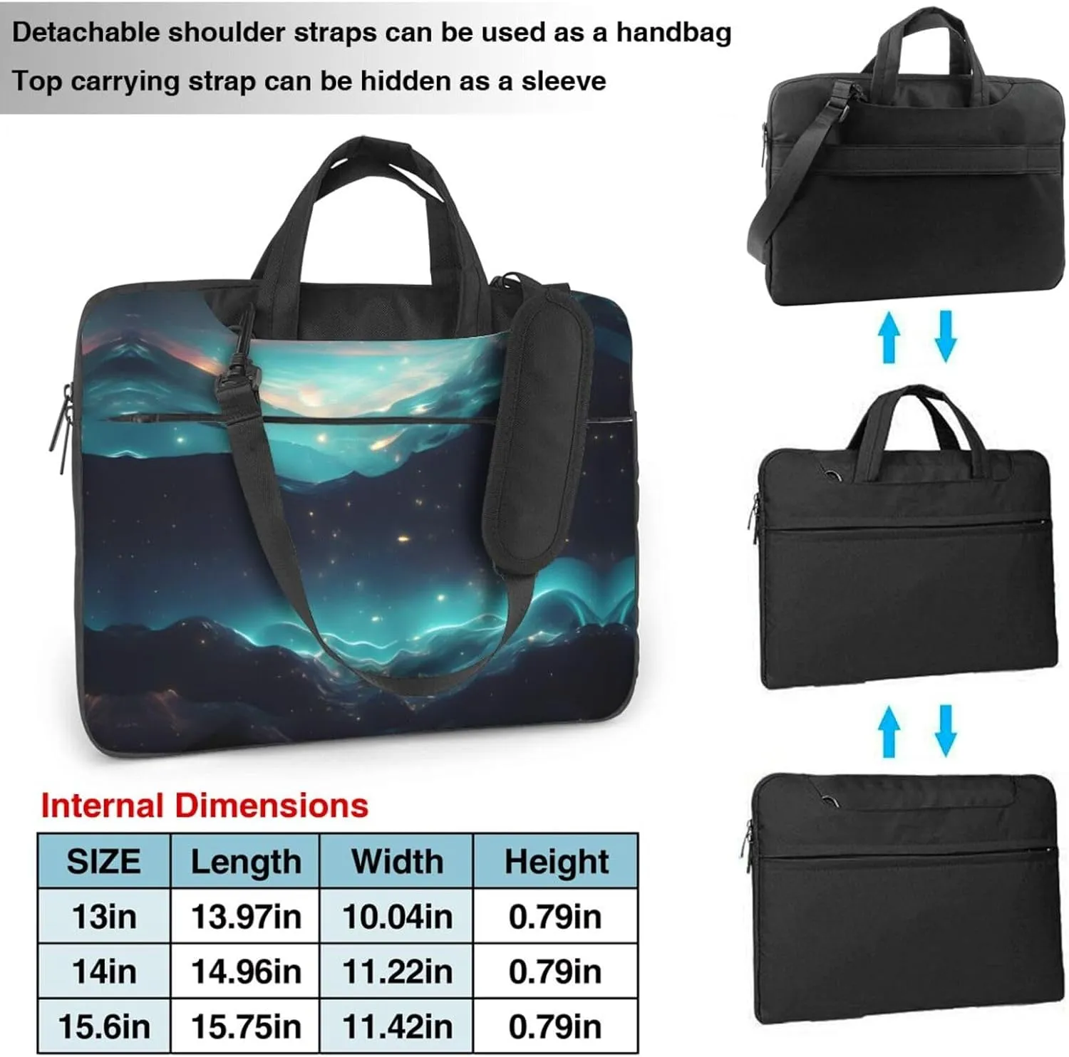Science Fiction Stars Prints Laptop Bag - with Soft Interior, Multiple Pockets - Ideal for Men, Travel and Business