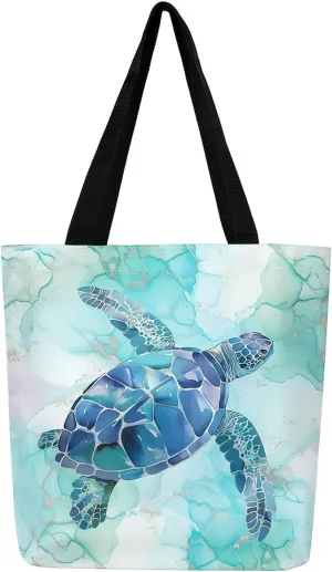 Sea Turtle Canvas Tote Bag