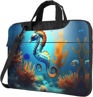 Seabed coral seahorse Pattern Laptop Bag - with Soft Interior, Multiple Pockets - Ideal for Men, Travel and Business