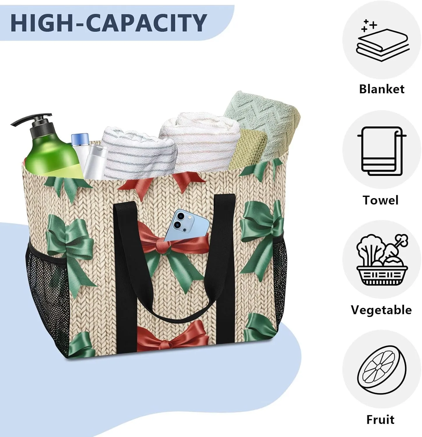 senya Women's Handbag Large Beach Tote Bag Zippered Handbag Quilted Shoulder Bag for Travel Work Gym