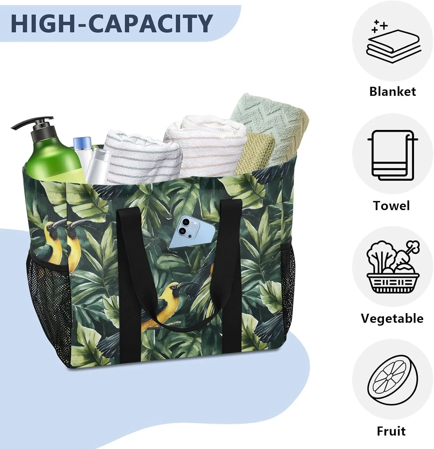senya Women's Handbag Large Beach Tote Bag Zippered Handbag Quilted Shoulder Bag for Travel Work Gym