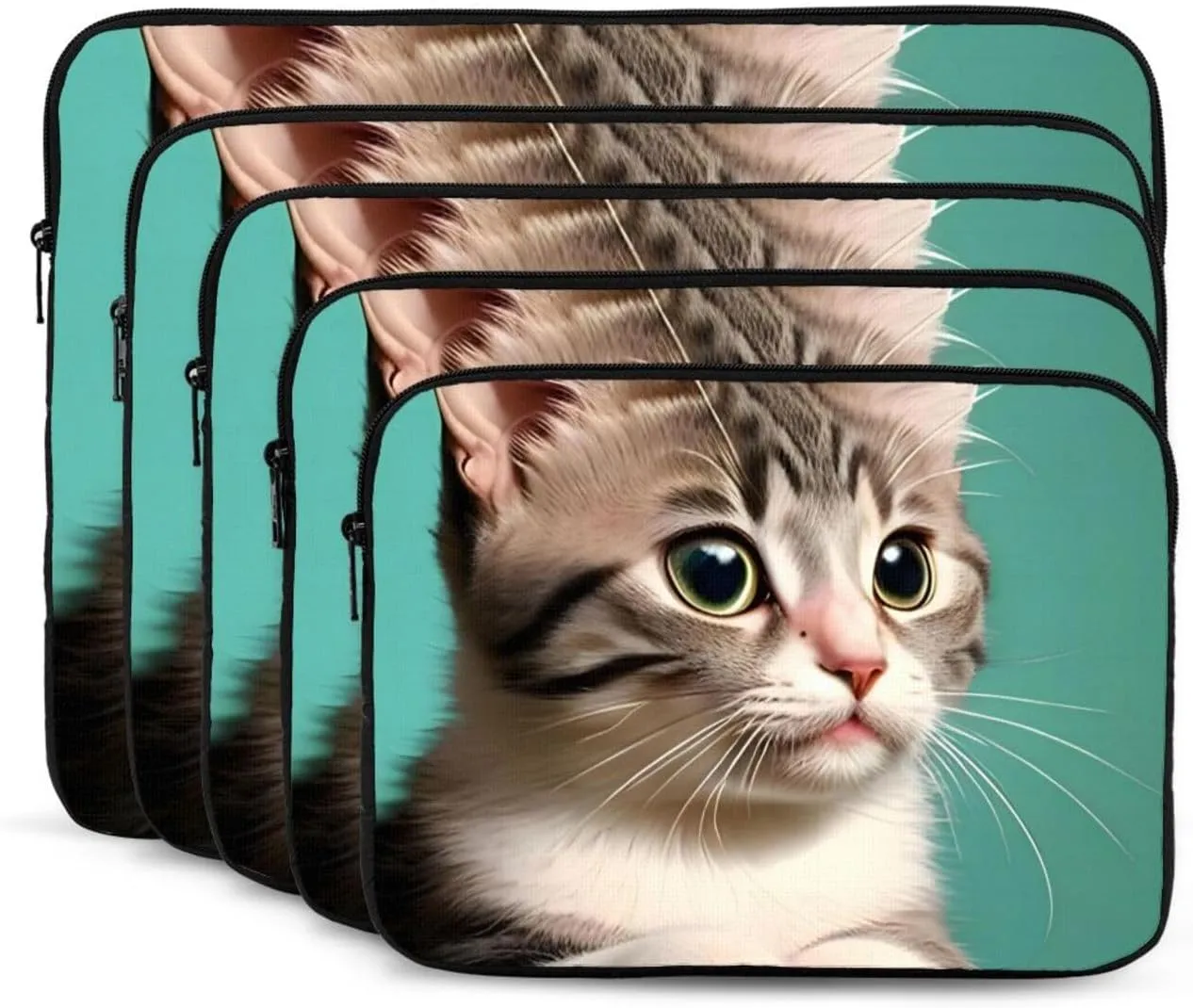 Shockproof Portable Laptop Sleeve Bag 12 inch - for Trip, Travel, Office, Daily Use - for Men and Women A curious cat Prints