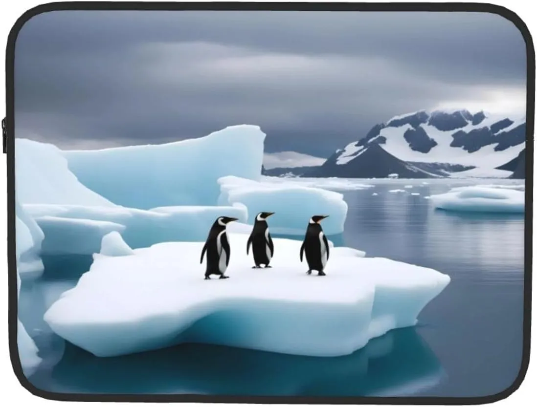 Shockproof Portable Laptop Sleeve Bag 13 inch - for Men and Women Business Travel, School, and Office Use Penguins On The Iceberg Pattern