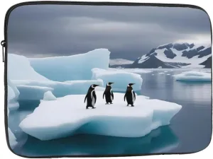 Shockproof Portable Laptop Sleeve Bag 13 inch - for Men and Women Business Travel, School, and Office Use Penguins On The Iceberg Pattern