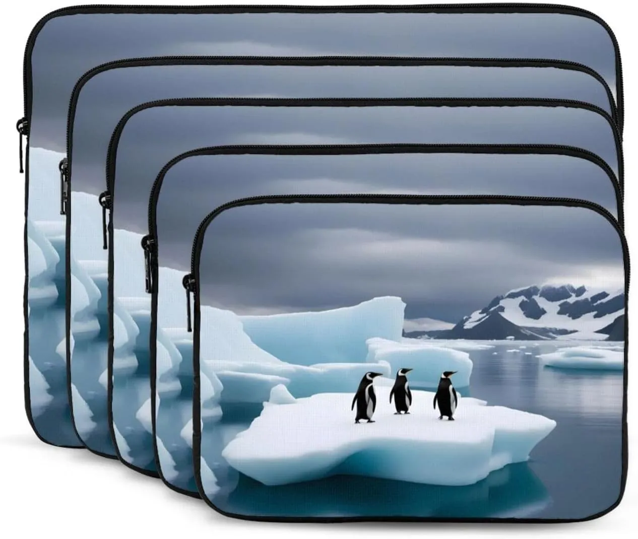 Shockproof Portable Laptop Sleeve Bag 13 inch - for Men and Women Business Travel, School, and Office Use Penguins On The Iceberg Pattern