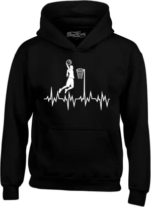 shop4ever® Basketball Player Slam Dunk Heartline Heartbeat Hoodie Sweatshirts