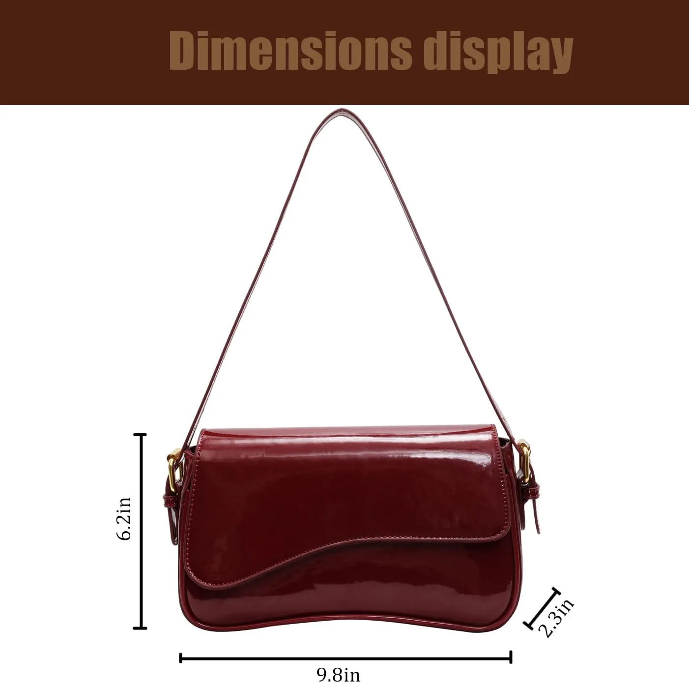 Shoulder Bag for women Y2K Crossbody Vegan Leather Purse Straps Retro Clutch Hobo Hadbags with 2 Removable