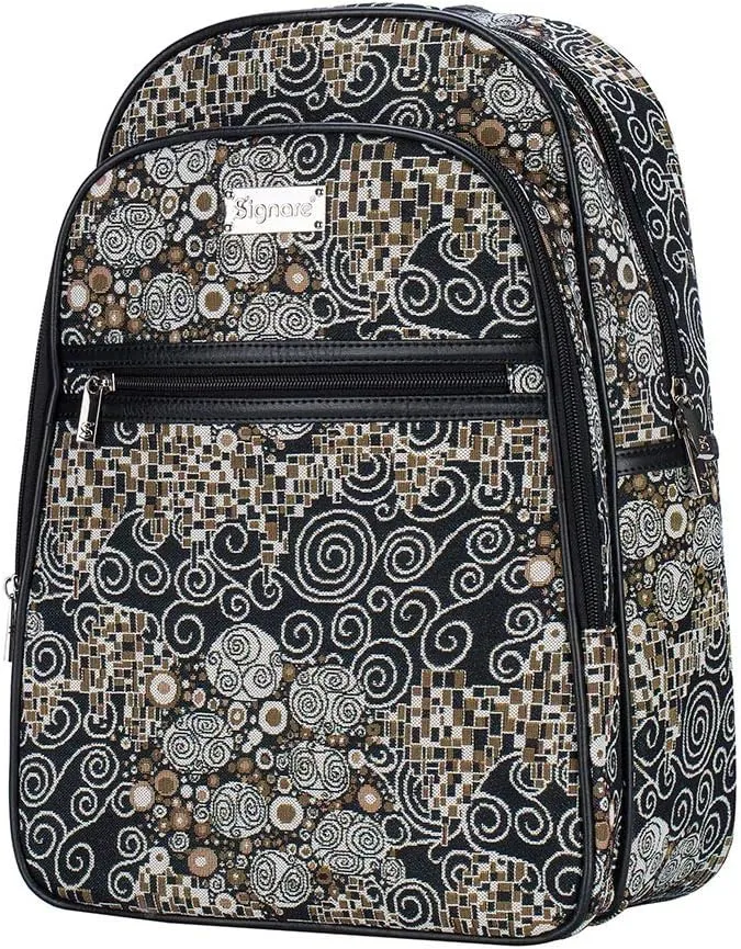 Signare Tapestry Backpack for Women Computer Rucksack Knapsack bookbags for women In Gustav Klimt The Kiss (BKPK-KISS)