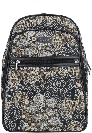 Signare Tapestry Backpack for Women Computer Rucksack Knapsack bookbags for women In Gustav Klimt The Kiss (BKPK-KISS)