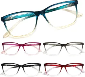 SIGVAN Ladies Reading Glasses Blue Light Blocking Spring Hinge Fashion Pattern Print Eyeglasses for Women