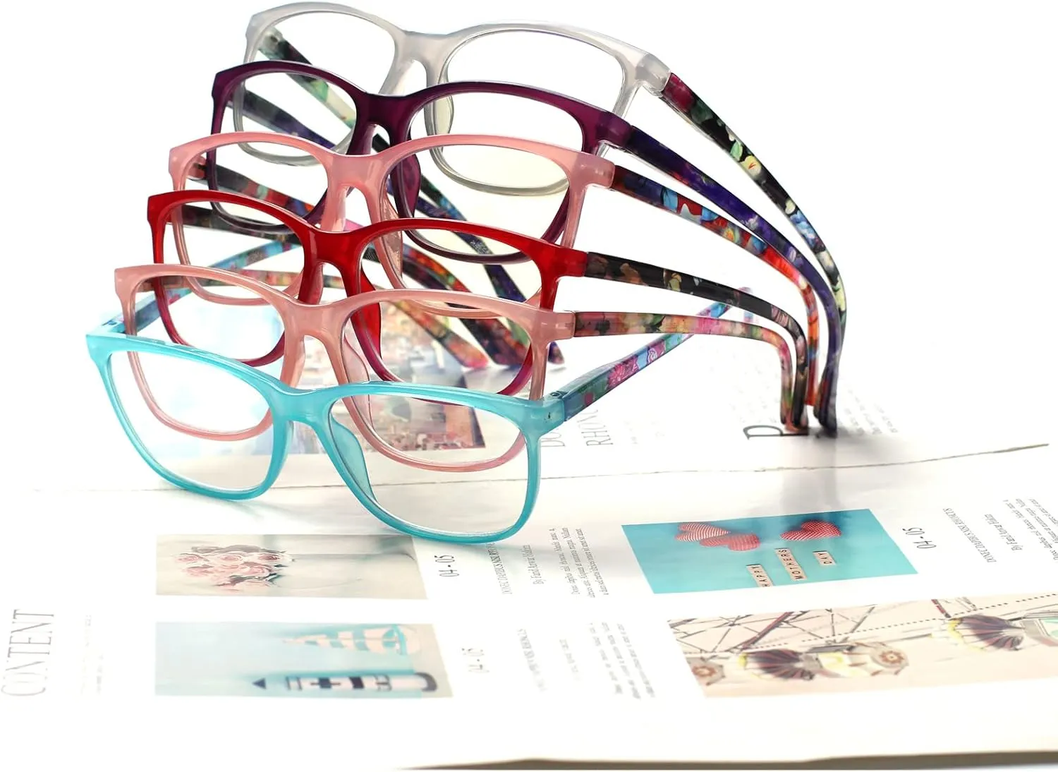 SIGVAN Ladies Reading Glasses Blue Light Blocking Spring Hinge Fashion Pattern Print Eyeglasses for Women
