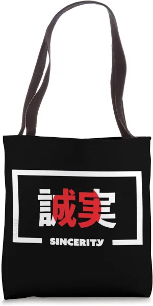 SINCERITY Inspirational Japanese Word Flag Tote Bag