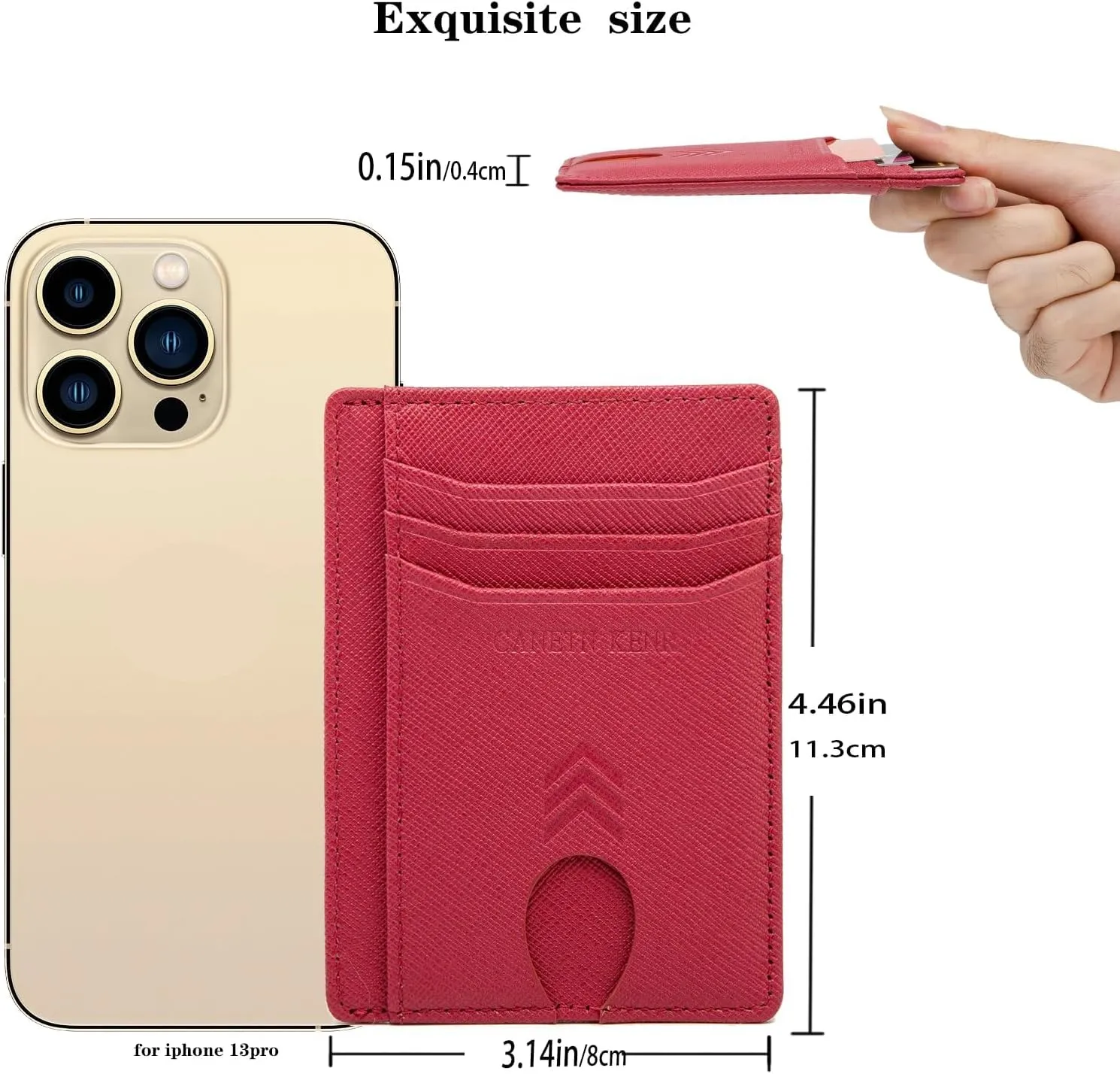 Slim Wallet for Women, Credit Card Holder Leather Minimalist Front Pocket RFID Blocking Wallet for Men Women (Cross Burgundy)