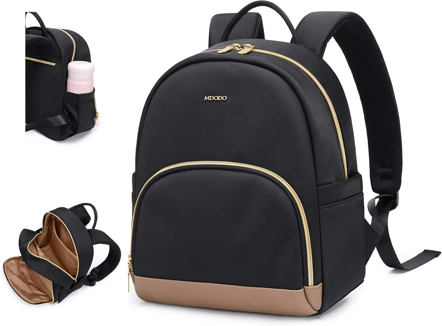 Small Backpack for Women Waterproof Stylish Mini Backpack Daypack Purses Cute Bookbag for Casual College Travel Daily,fit 10.9Inch iPad,Black