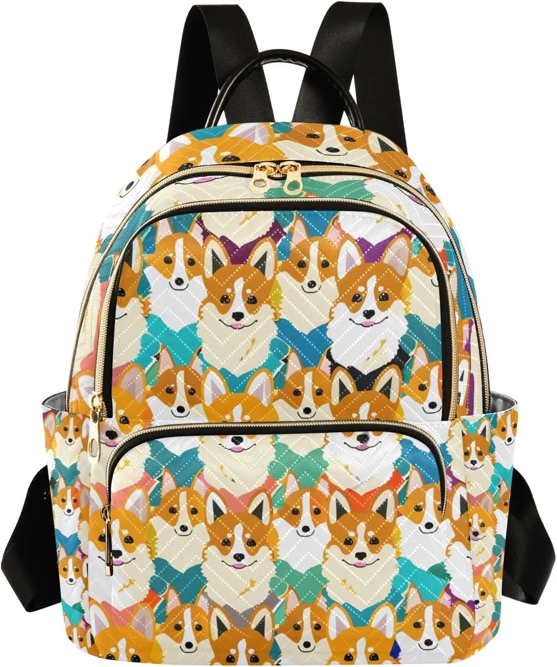 Small Backpack Purse for Women, Colored Clover Dogs Travel Bag Casual Daypack Shoulder Bag