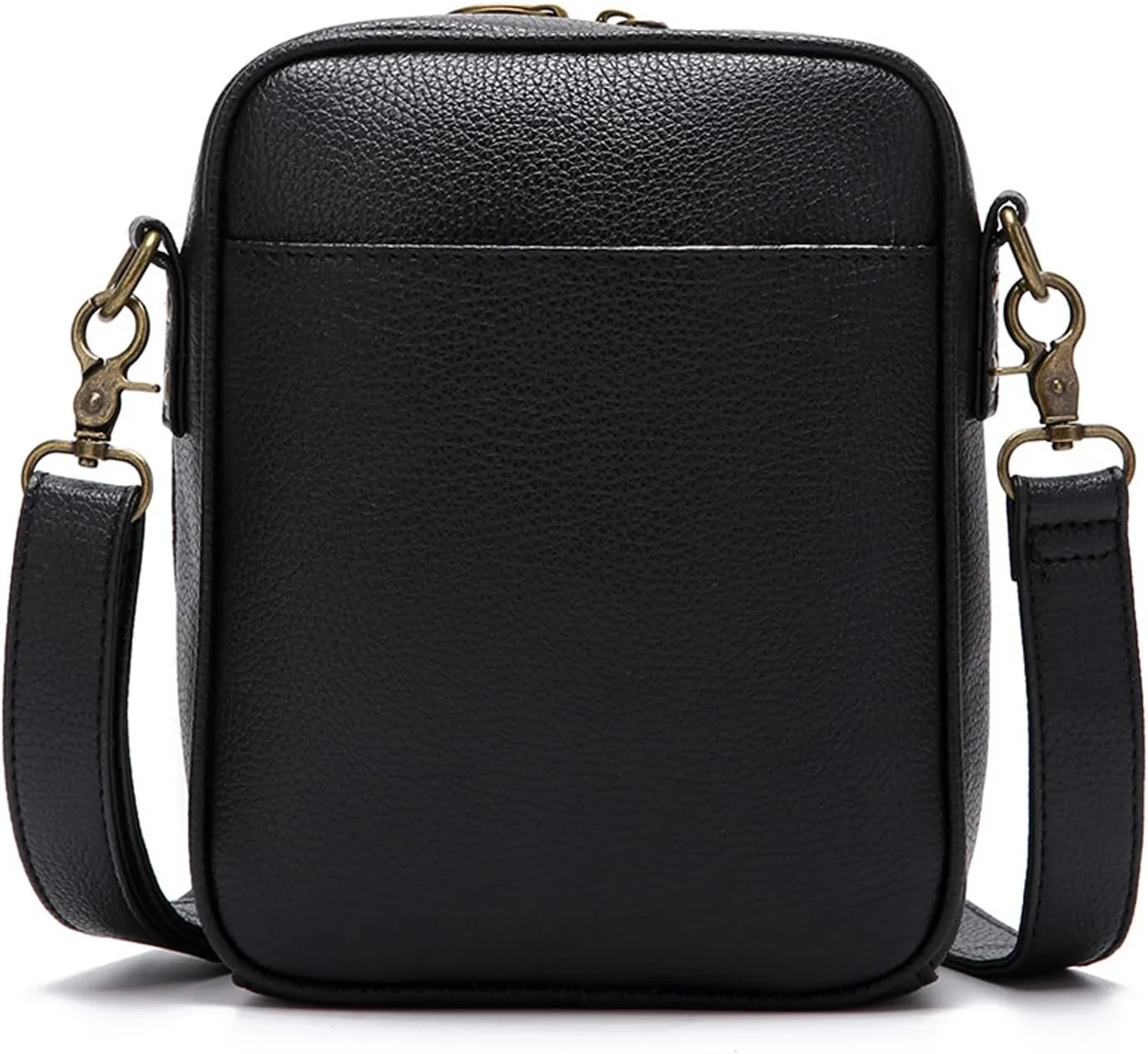 Small Crossbody Bag for Women Men Leather Fanny Pack RFID Chest Bag for Travel (Black)