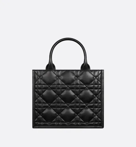 Small Dior Book Tote • Black Macrocannage Calfskin (26.5 x 21 x 14 cm)