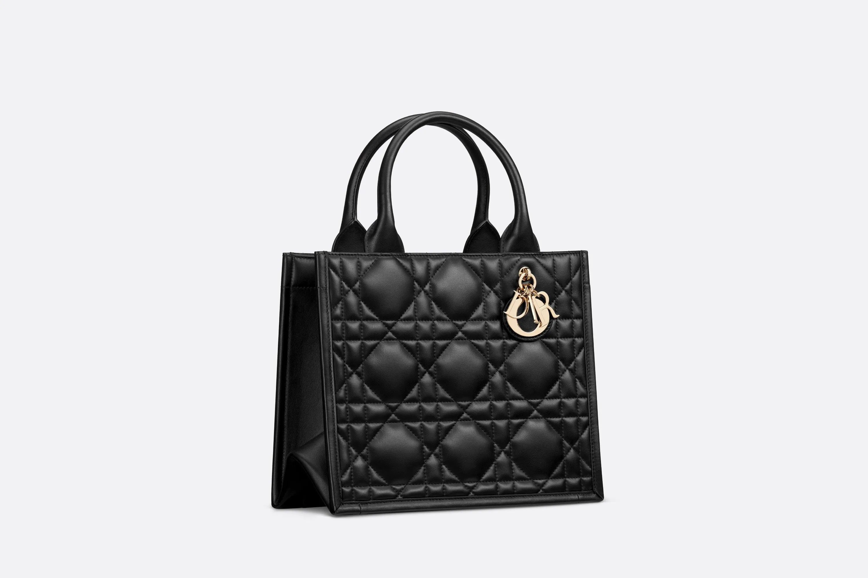 Small Dior Book Tote • Black Macrocannage Calfskin (26.5 x 21 x 14 cm)
