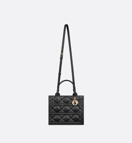 Small Dior Book Tote • Black Macrocannage Calfskin (26.5 x 21 x 14 cm)