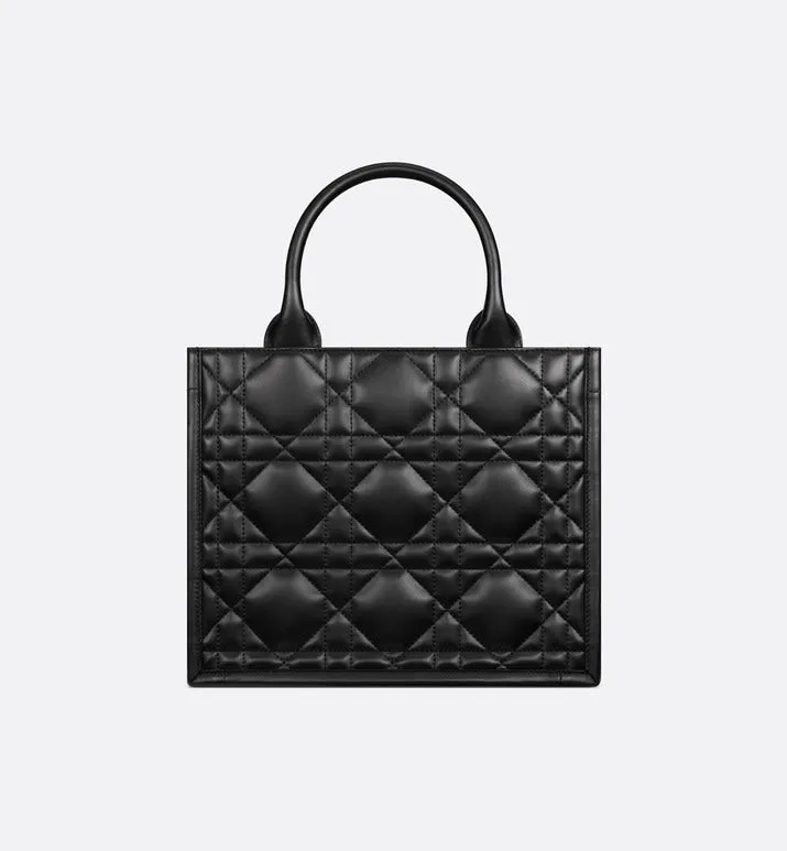 Small Dior Book Tote • Black Macrocannage Calfskin (26.5 x 21 x 14 cm)