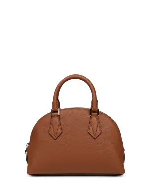 Small Reina Halfmoon Top Handle Bag in Saddle