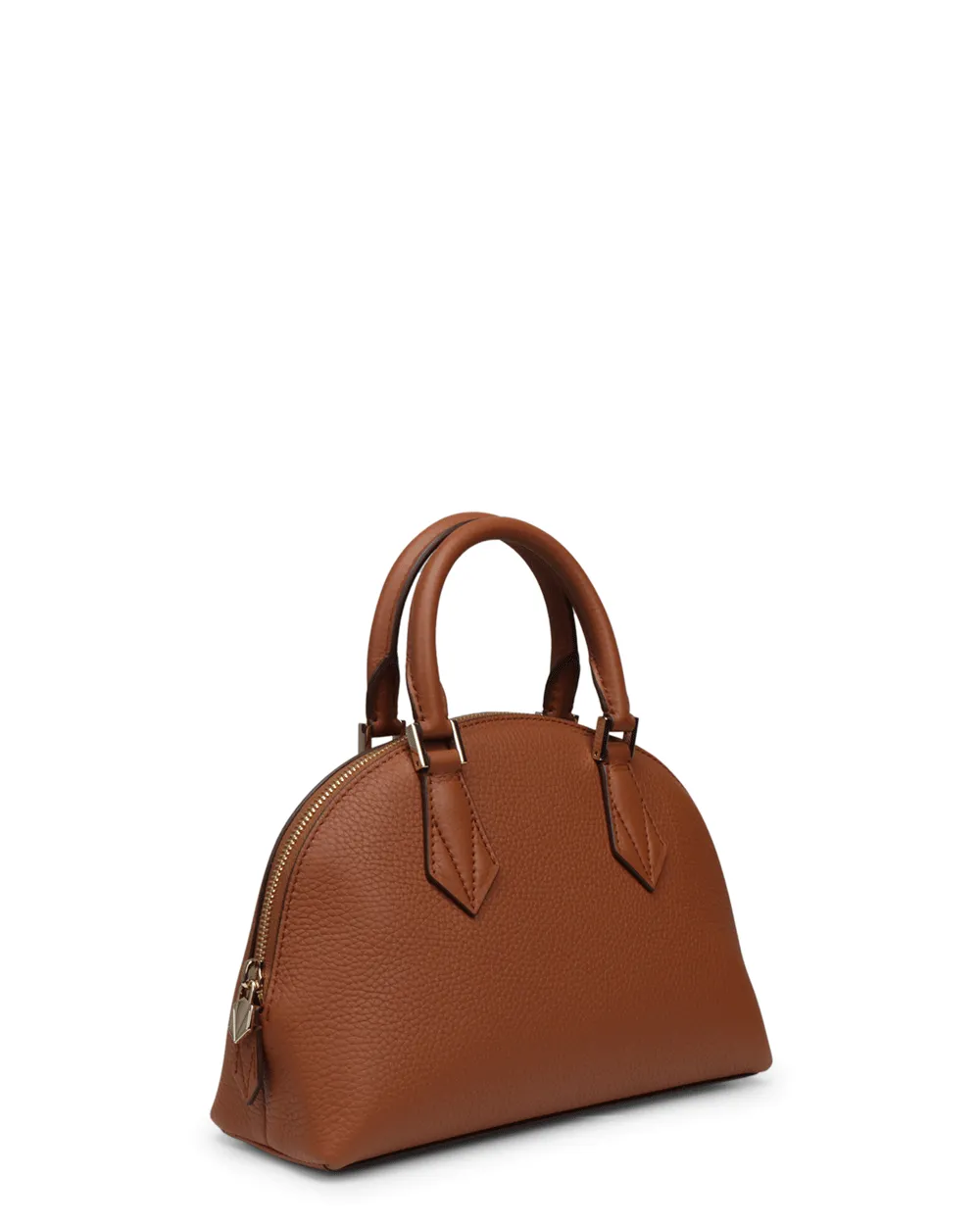 Small Reina Halfmoon Top Handle Bag in Saddle