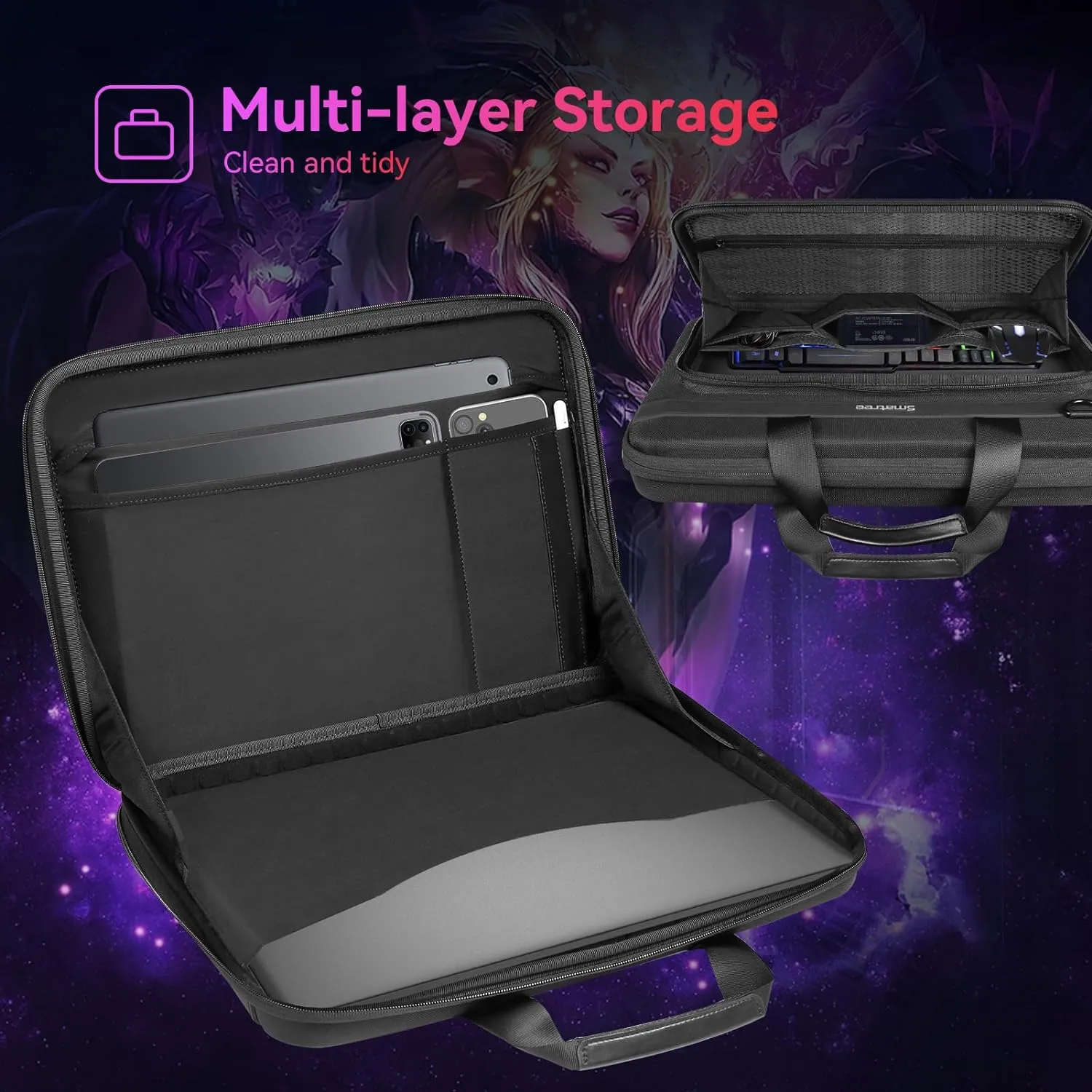 Smatree 15.6inch Heavy Duty Hard Case for MSI ALPHA 15 A3DD/A4DEK,Delta A5EFK,Stealth GS66/A13VF/B12UE,Cyborg AI A1V/A12VF,Bravo 15,Katana A17/A15 AI,GF65/GF63 Thin, Thin 15/A15, MSI Pulse 17 (A800)