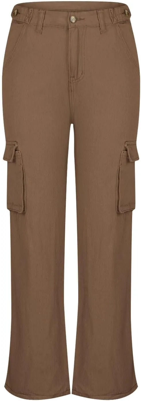 SMIDOW Womens Baggy Cargo Pants Jeans Chino Pants Jeans with Multiple Pockets Straight Leg Workout Casual Denim Pants