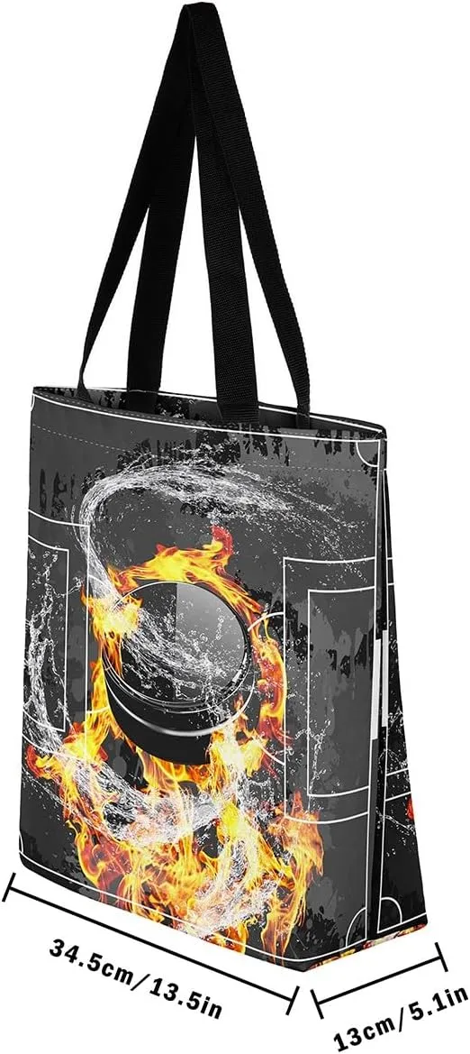 Soccer Shopping Grocery Bags,Football Field Canvas Tote Bag